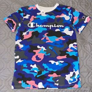 ***Super Cute*** NWOT blue camo t-shirt by Champion Youth M medium
